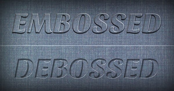 embossed vs debossing